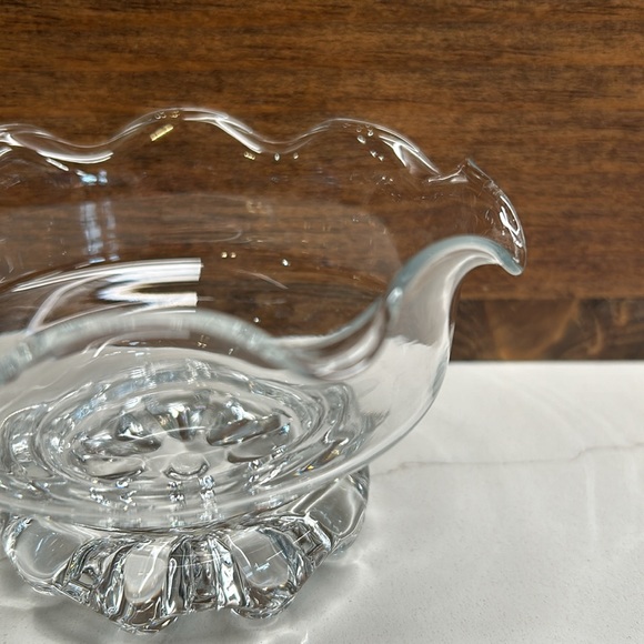 🌻4/$20 Vintage Studio Nova Citadel Footed Glass Dessert Bowl With Ruffled Edge - Picture 9 of 9